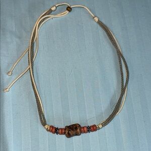 Bohemian Beaded Necklace with Earthy Tones